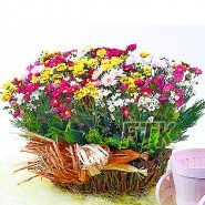 cesta de flores do campo
